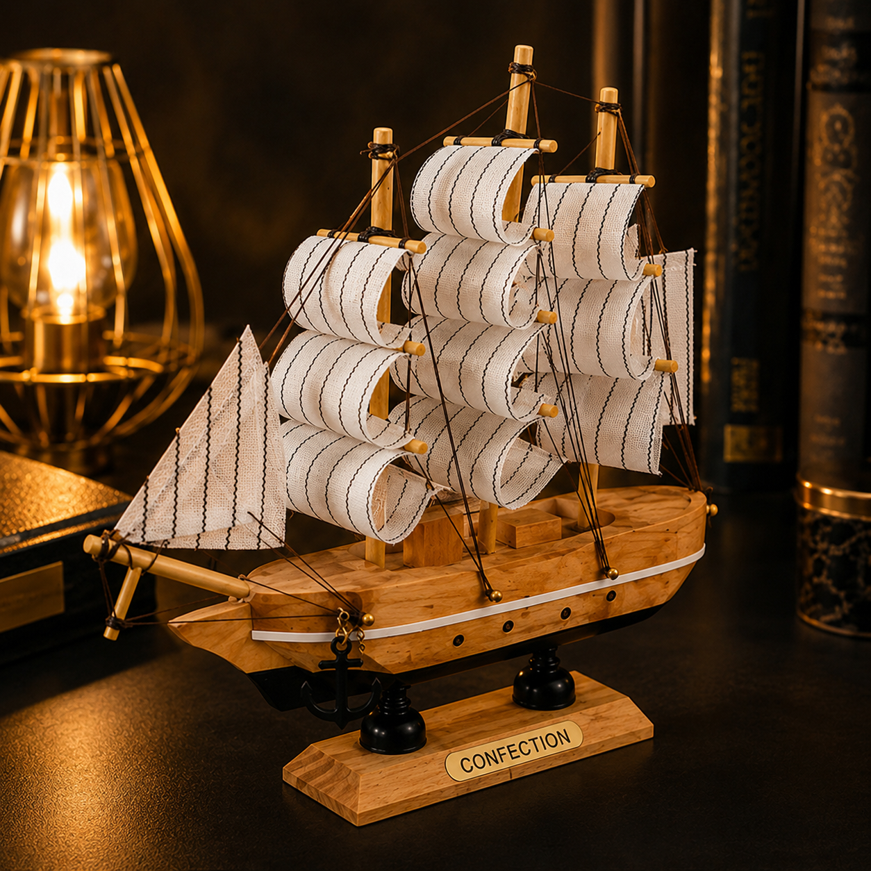 Wooden Sailing Ship Showpiece