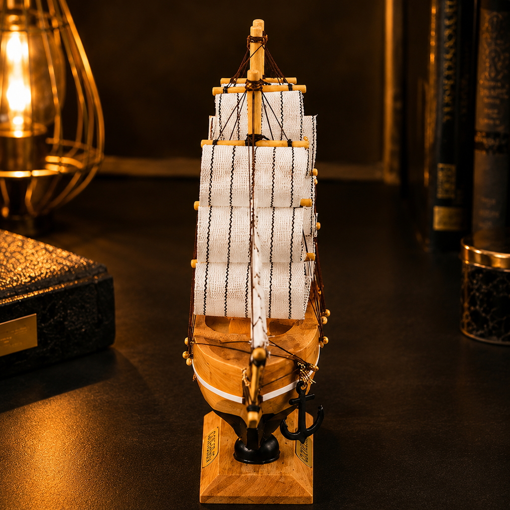 Wooden Sailing Ship Showpiece