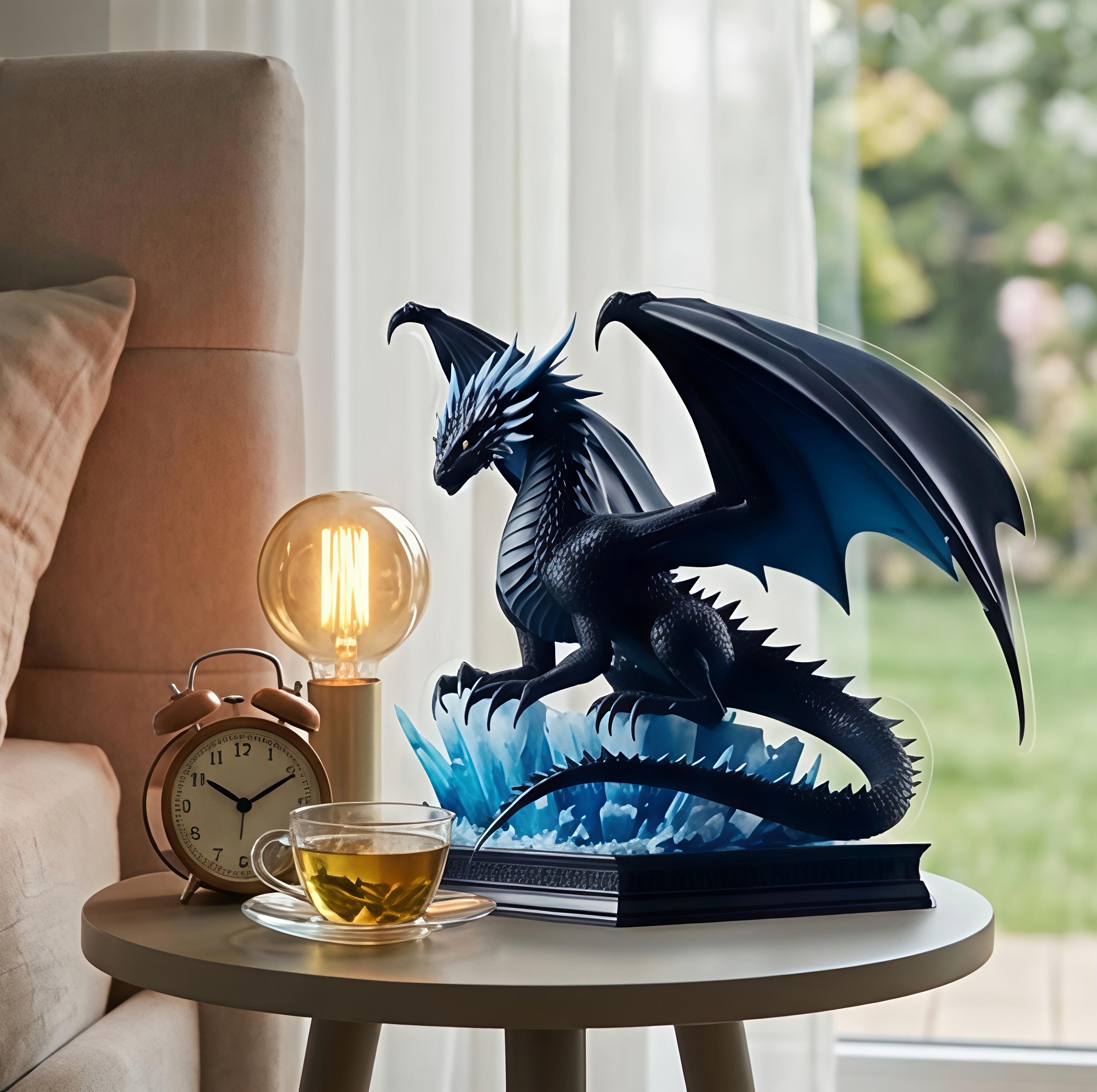 Dragon Lightning Acrylic Plaque Desk Decor Gift