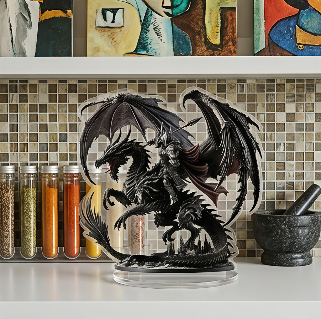 Dragon Lightning Acrylic Plaque Desk Decor Gift