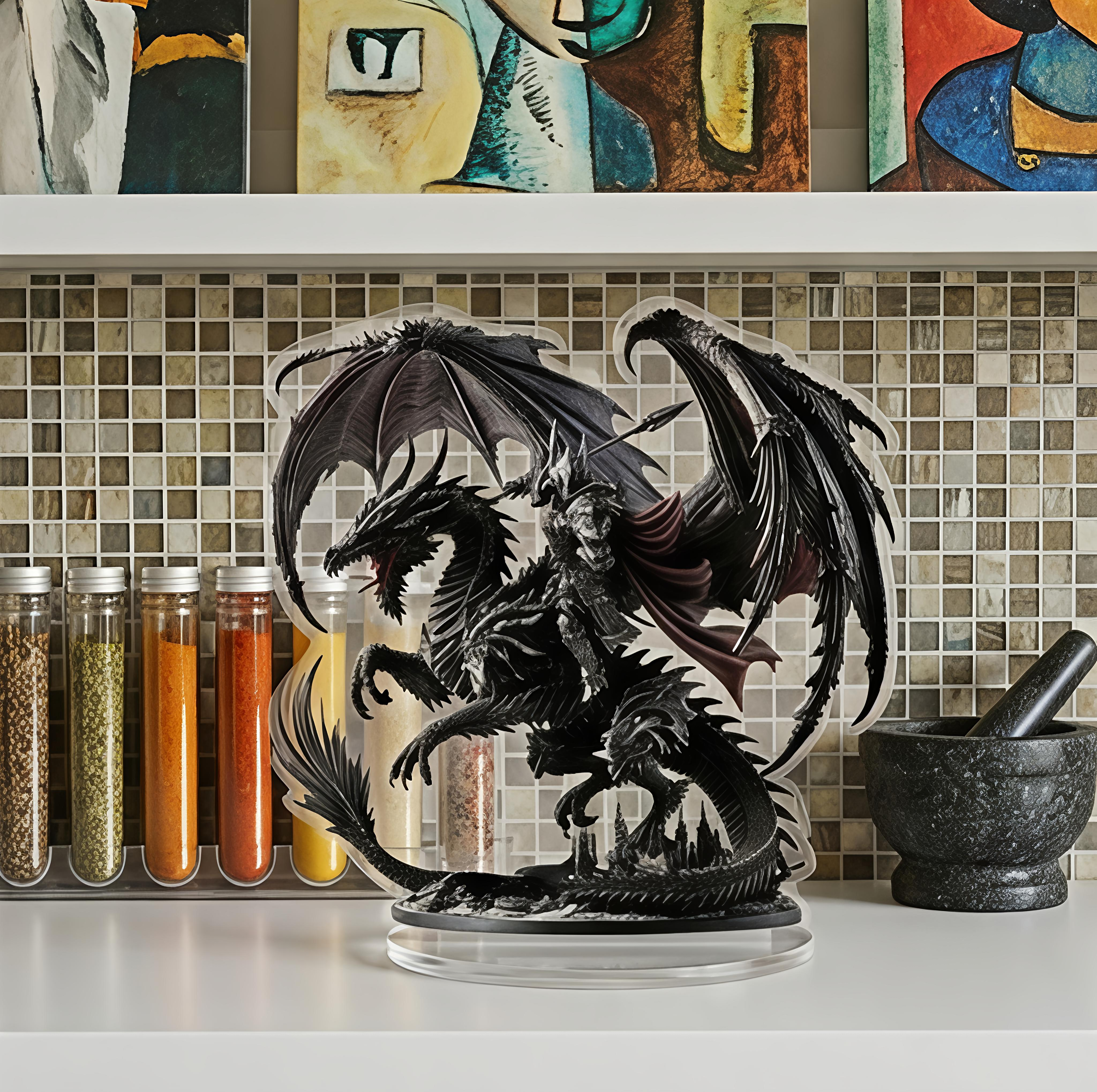 Dragon Lightning Acrylic Plaque Desk Decor Gift