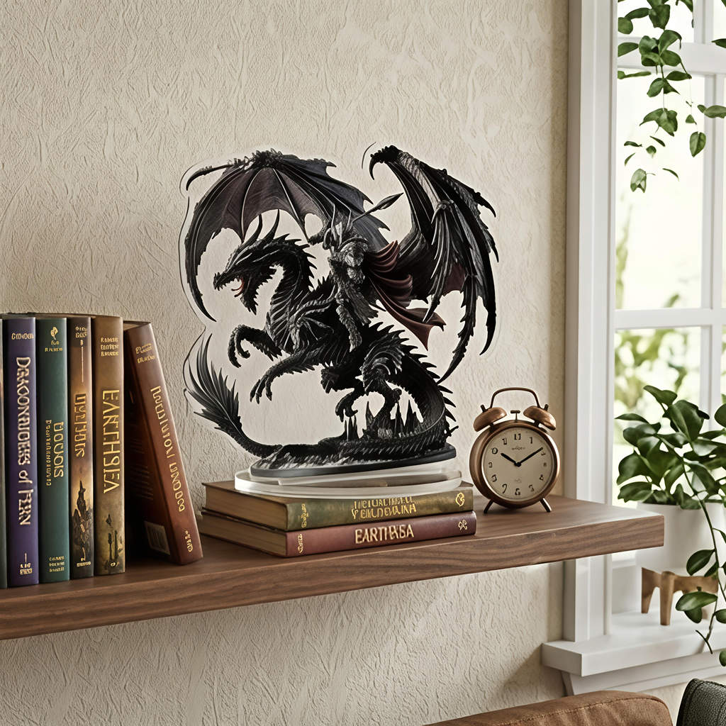 Dragon Lightning Acrylic Plaque Desk Decor Gift