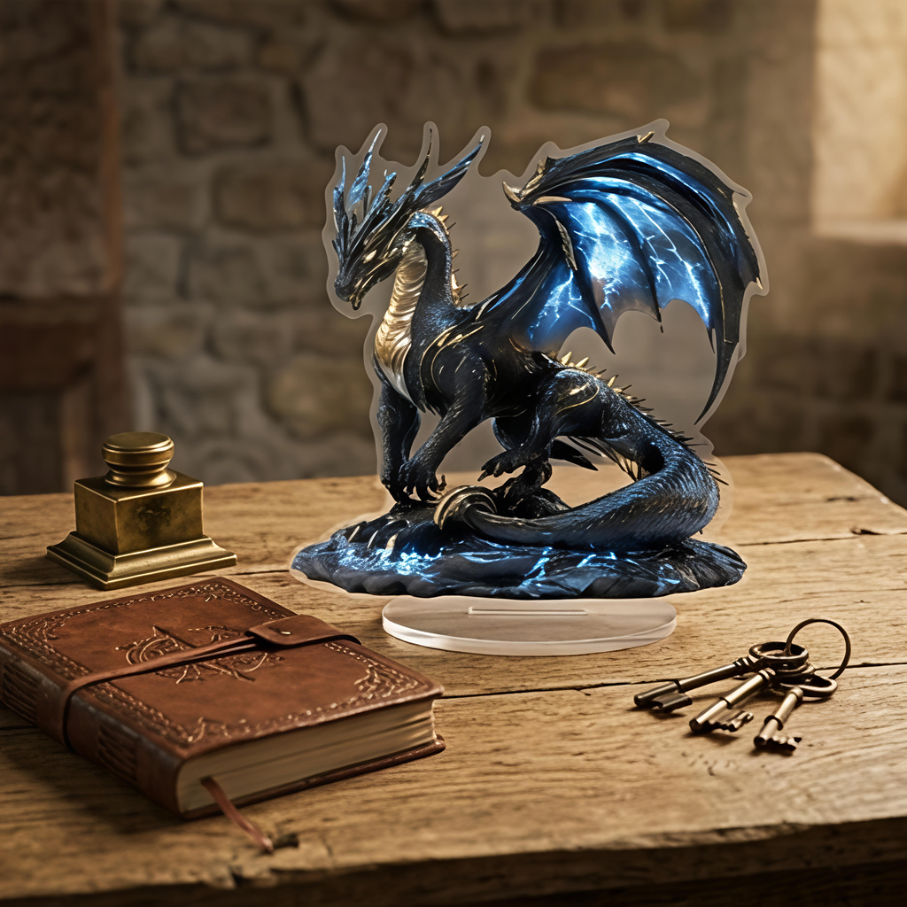 Dragon Lightning Acrylic Plaque Desk Decor Gift