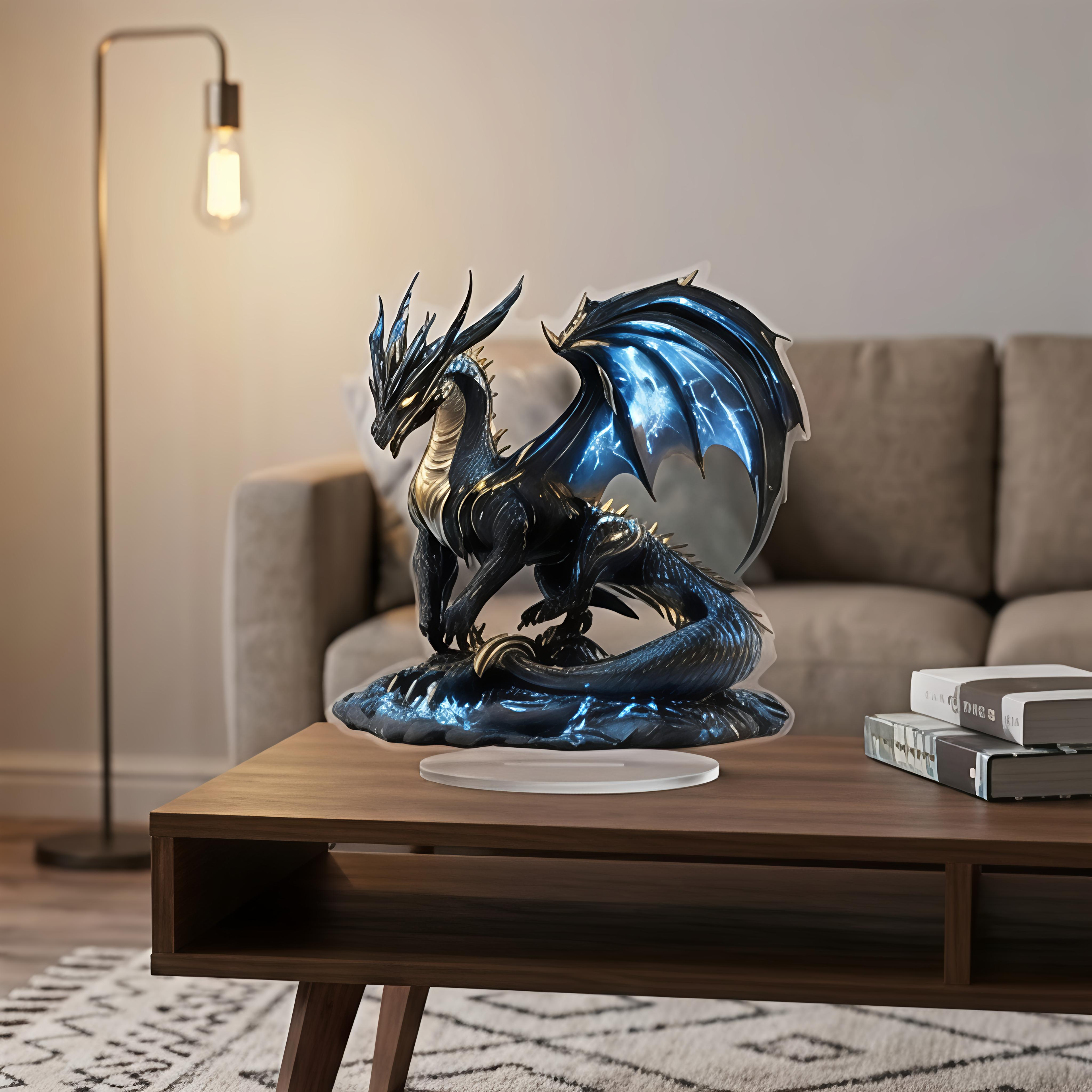 Dragon Lightning Acrylic Plaque Desk Decor Gift