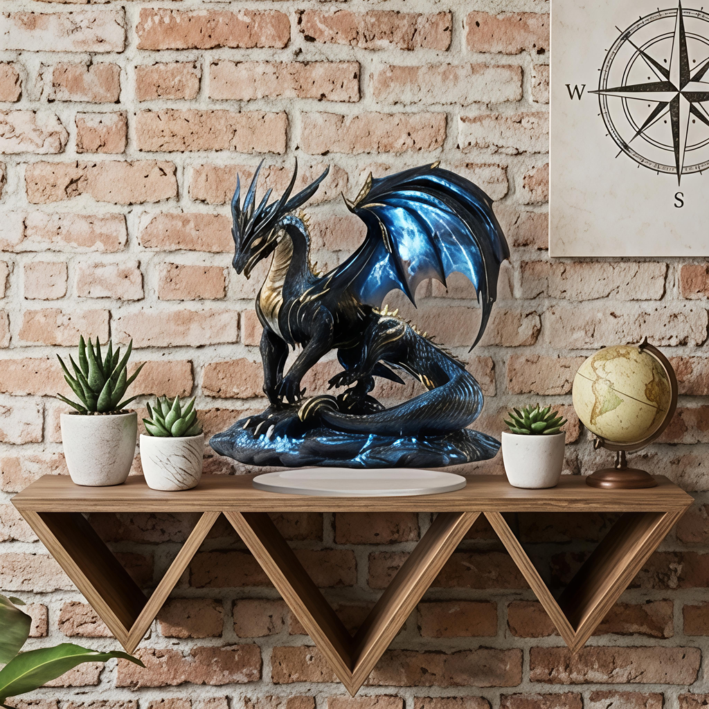 Dragon Lightning Acrylic Plaque Desk Decor Gift