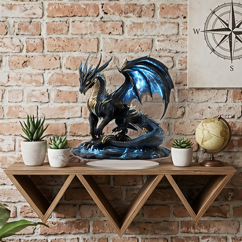 Dragon Lightning Acrylic Plaque Desk Decor Gift