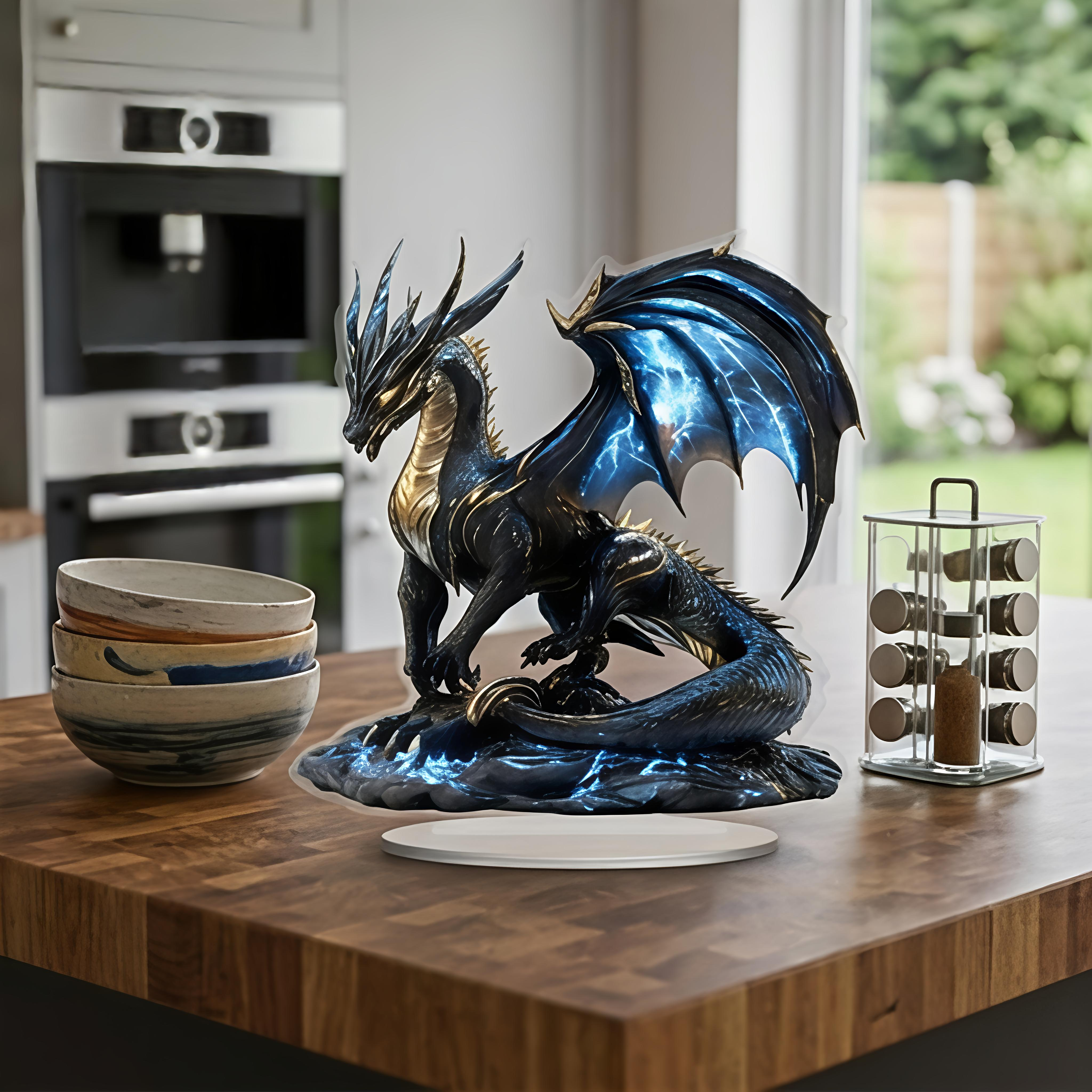 Dragon Lightning Acrylic Plaque Desk Decor Gift