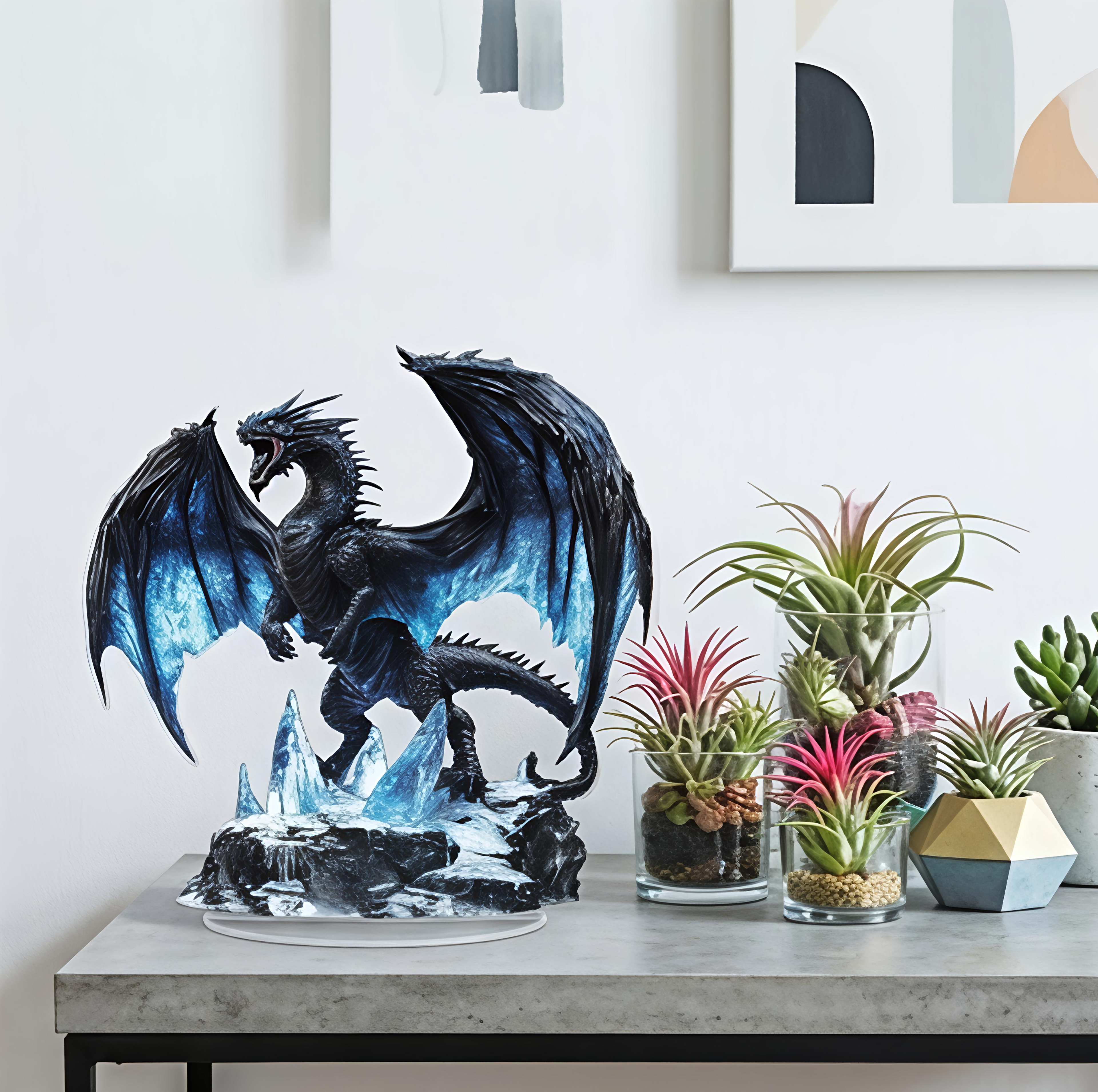 Dragon Lightning Acrylic Plaque Desk Decor Gift