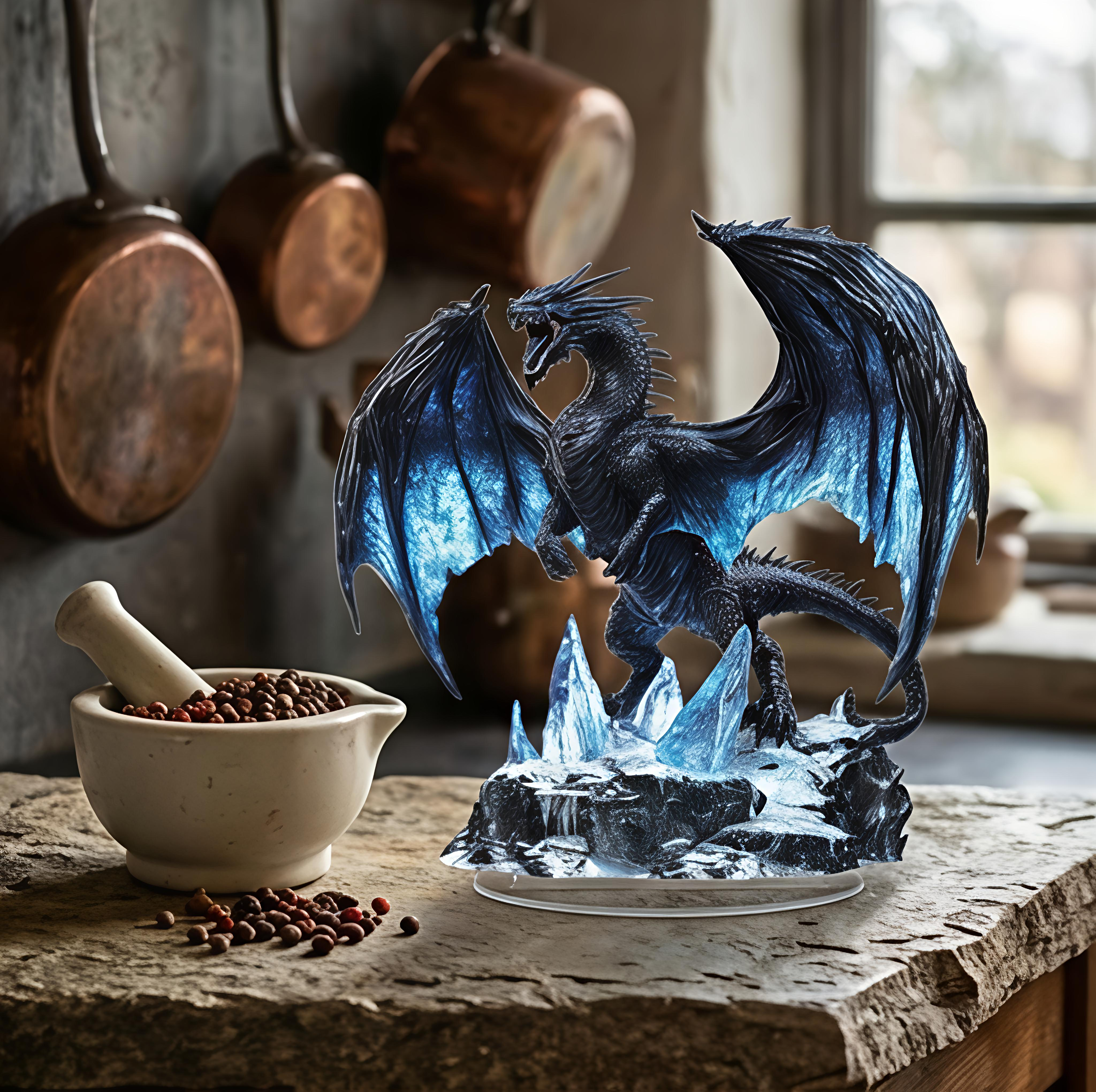 Dragon Lightning Acrylic Plaque Desk Decor Gift
