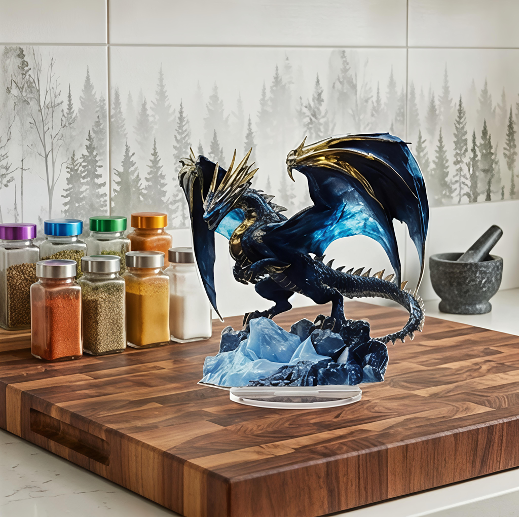 Dragon Lightning Acrylic Plaque Desk Decor Gift