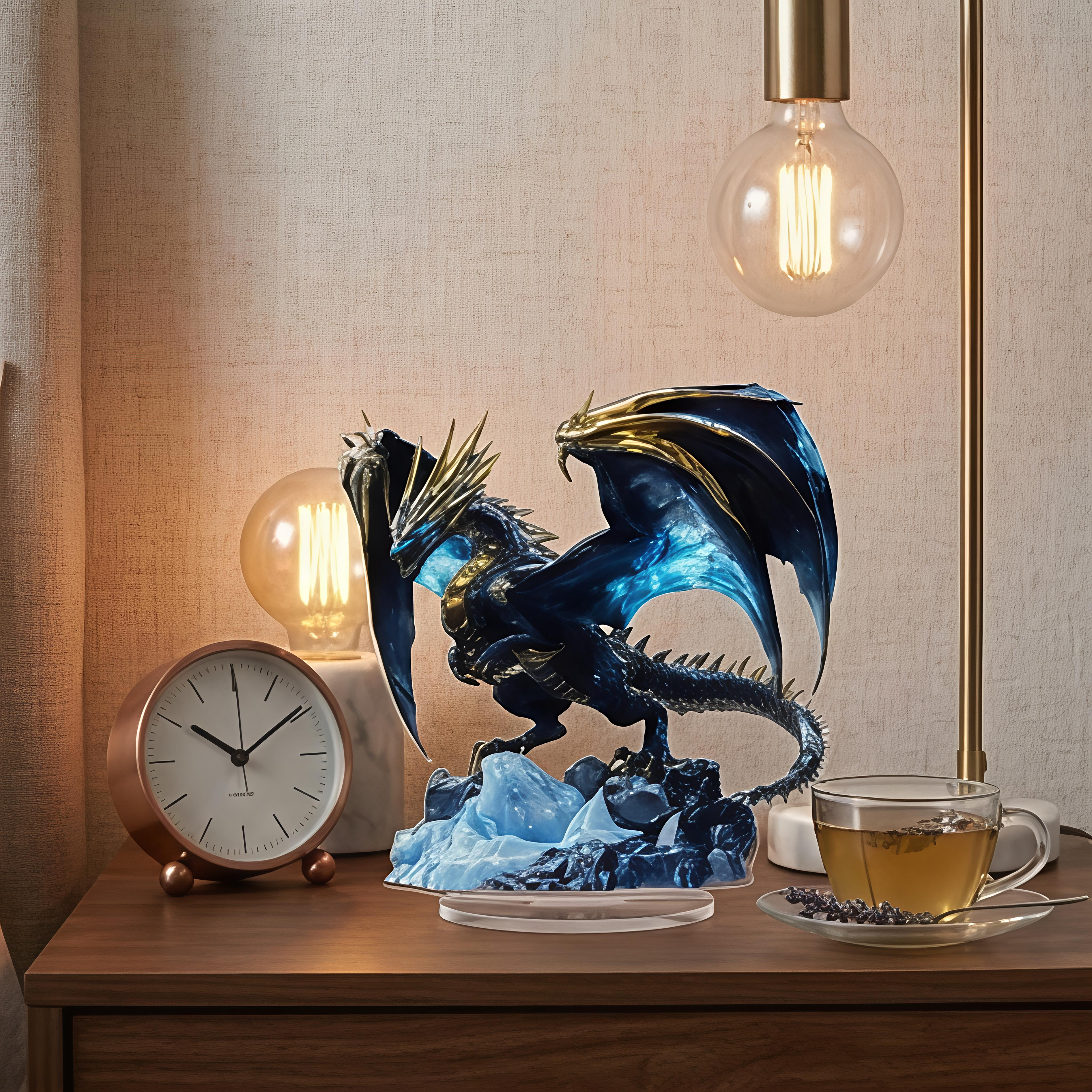 Dragon Lightning Acrylic Plaque Desk Decor Gift