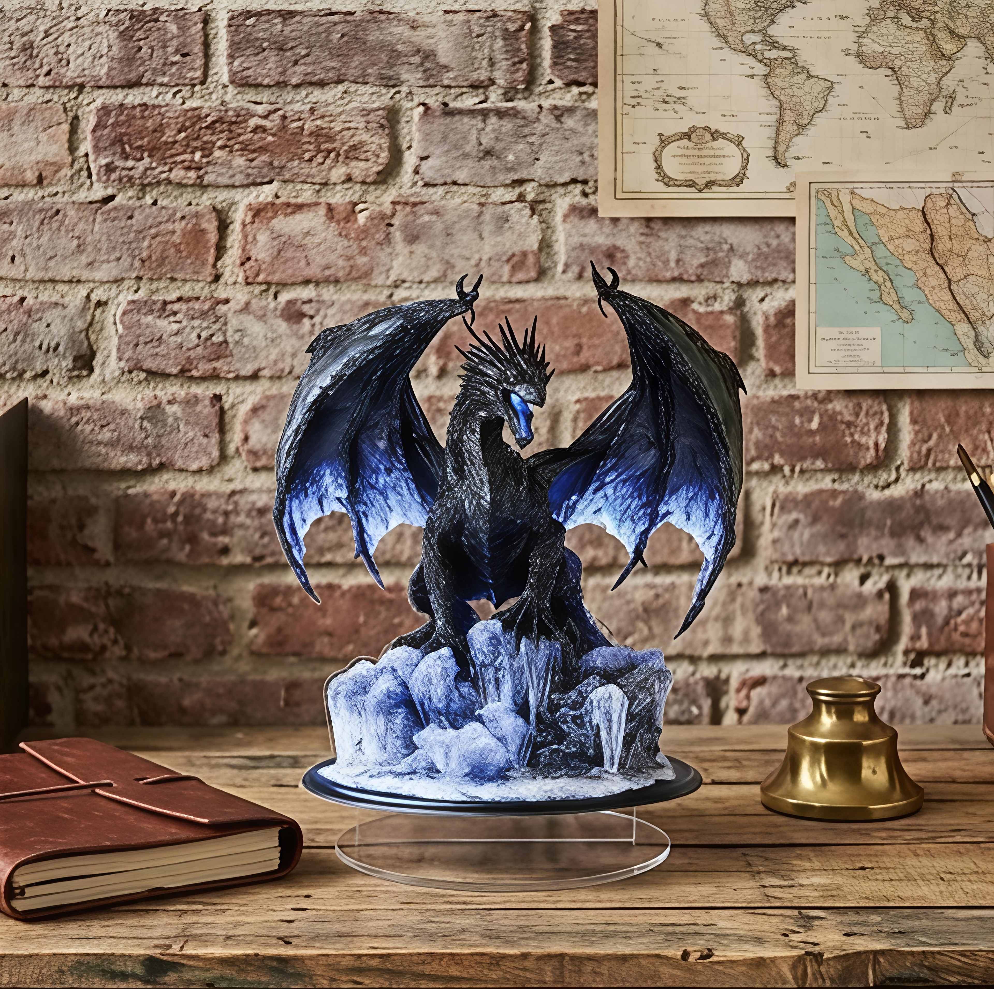 Dragon Lightning Acrylic Plaque Desk Decor Gift