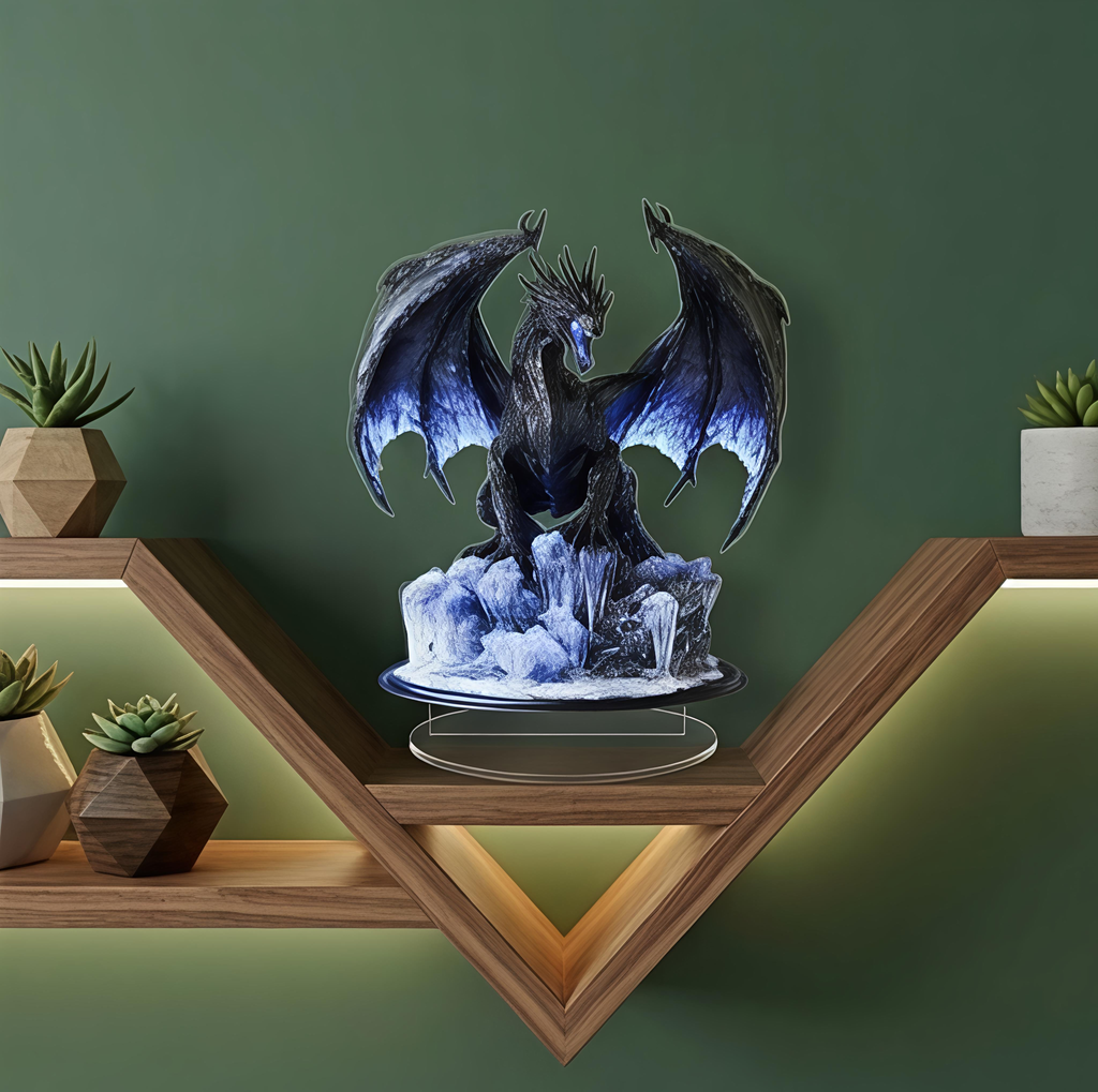 Dragon Lightning Acrylic Plaque Desk Decor Gift