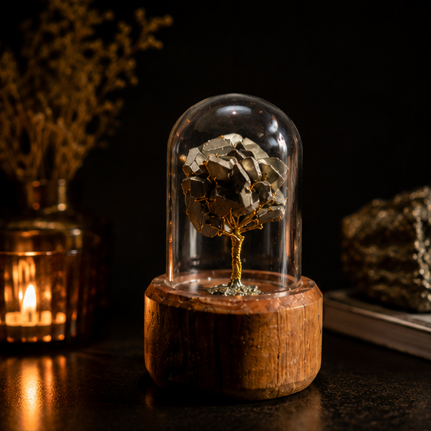 Luxury Pyrite Crystal Tree Dome