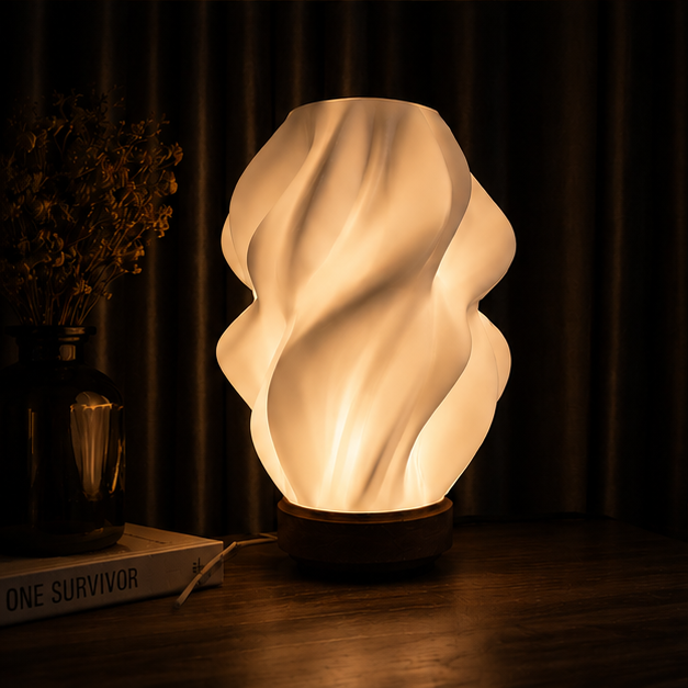 Sculptural Wave Table Lamp