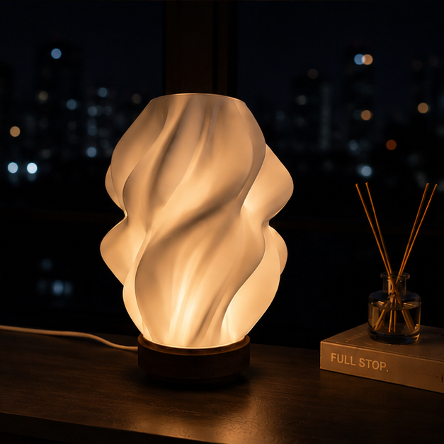 Sculptural Wave Table Lamp